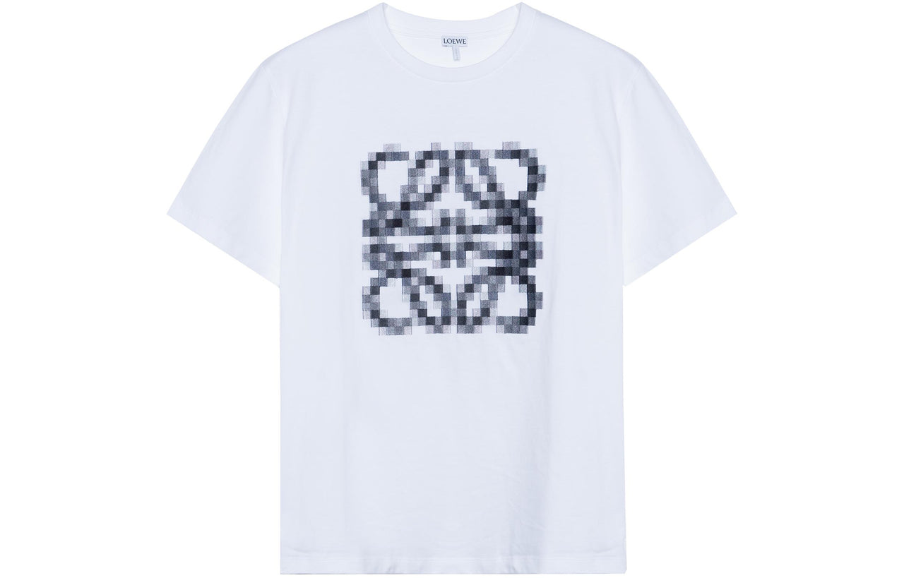 LOEWE Anagram Pixelated T Shirt 'White/Black'