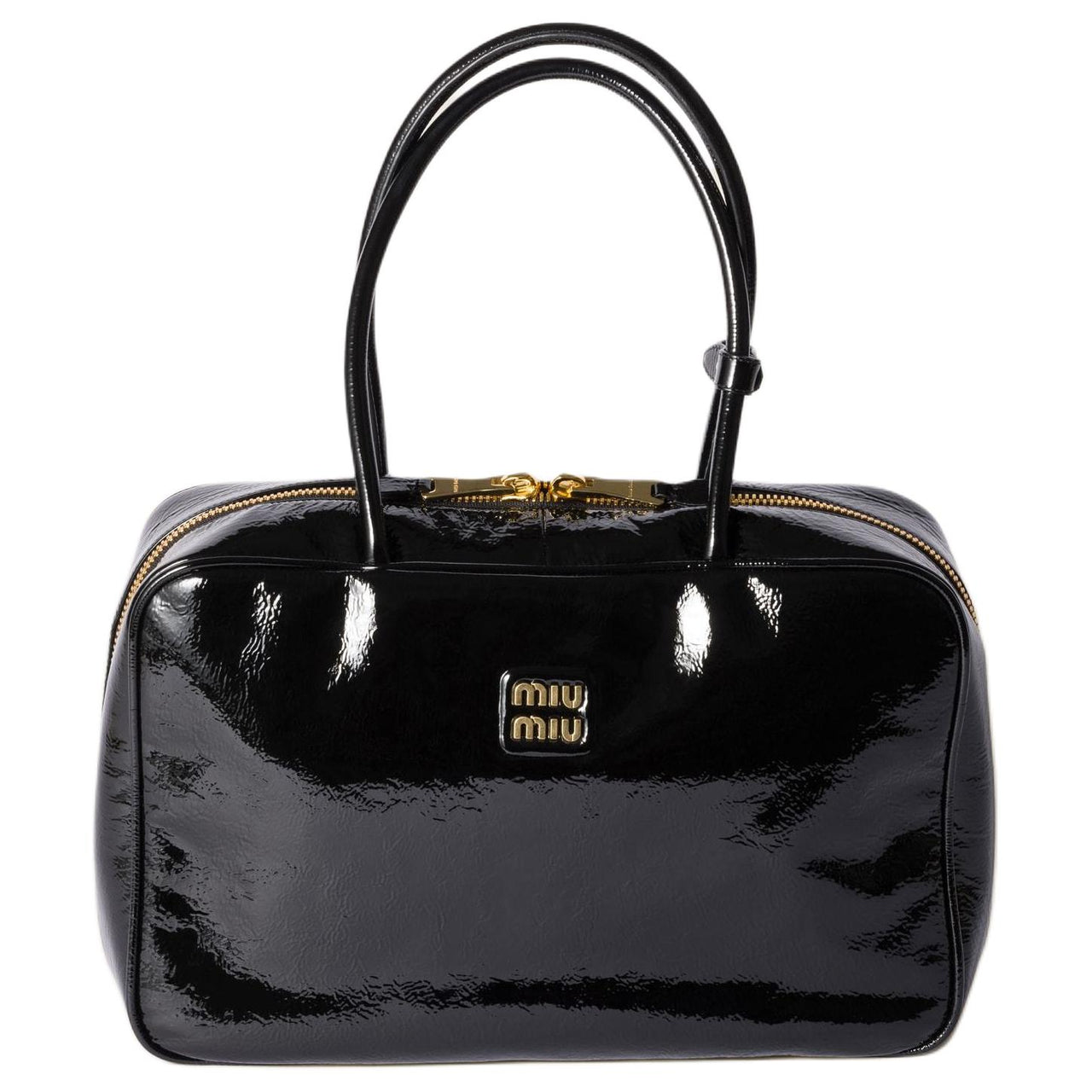 MIU MIU Sheepskin Handbag Women's Black
