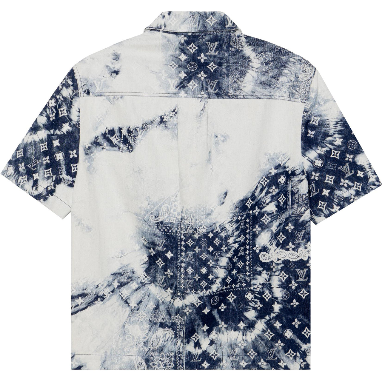 LOUIS VUITTON Monogram Bandana Short Sleeved Denim Shirt
