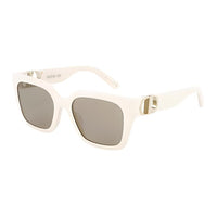 DIOR Plate Frame Metal Acetate Square Sunglasses Unisex Cream