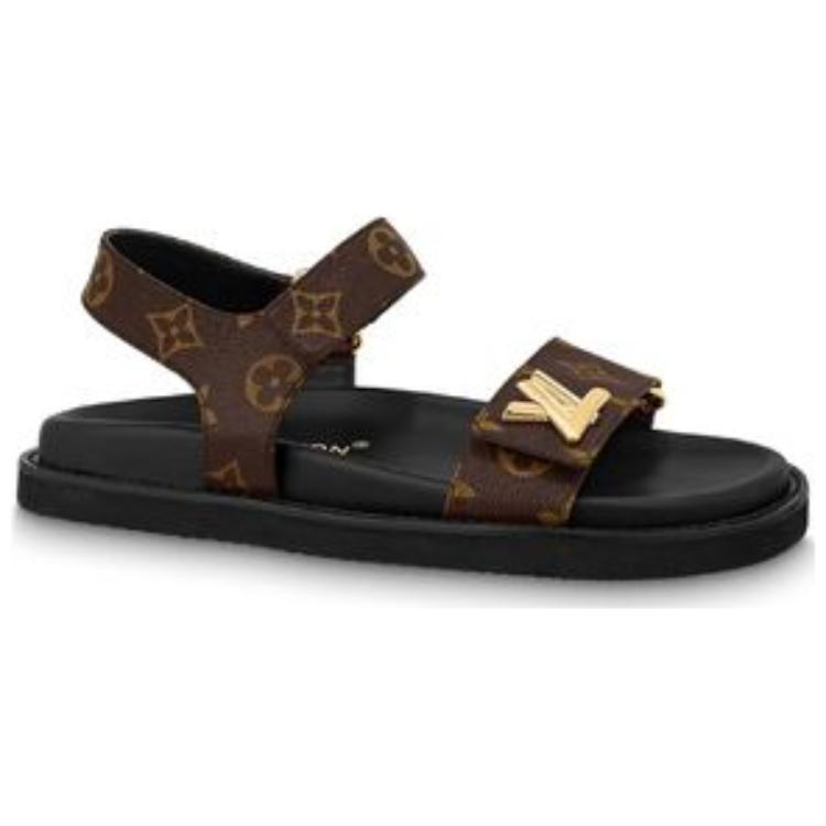 LOUIS VUITTON One Strap Sandals Women's Brown