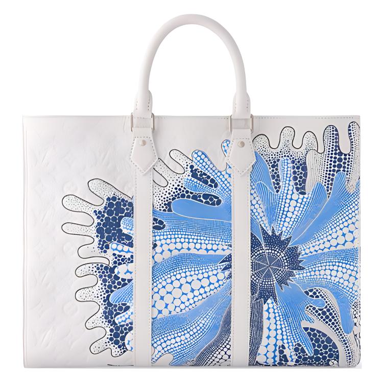 LOUIS VUITTON Yayoi Kusama Collaboration Sac Plat Cow Leather Shoulder Bag Crossbody Bag Handbag Men's White