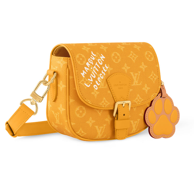 LOUIS VUITTON Montsouris Monogram Heritage Coated Canvas Messenger Bag Crossbody Bag Shoulder Bag Women's Yellow