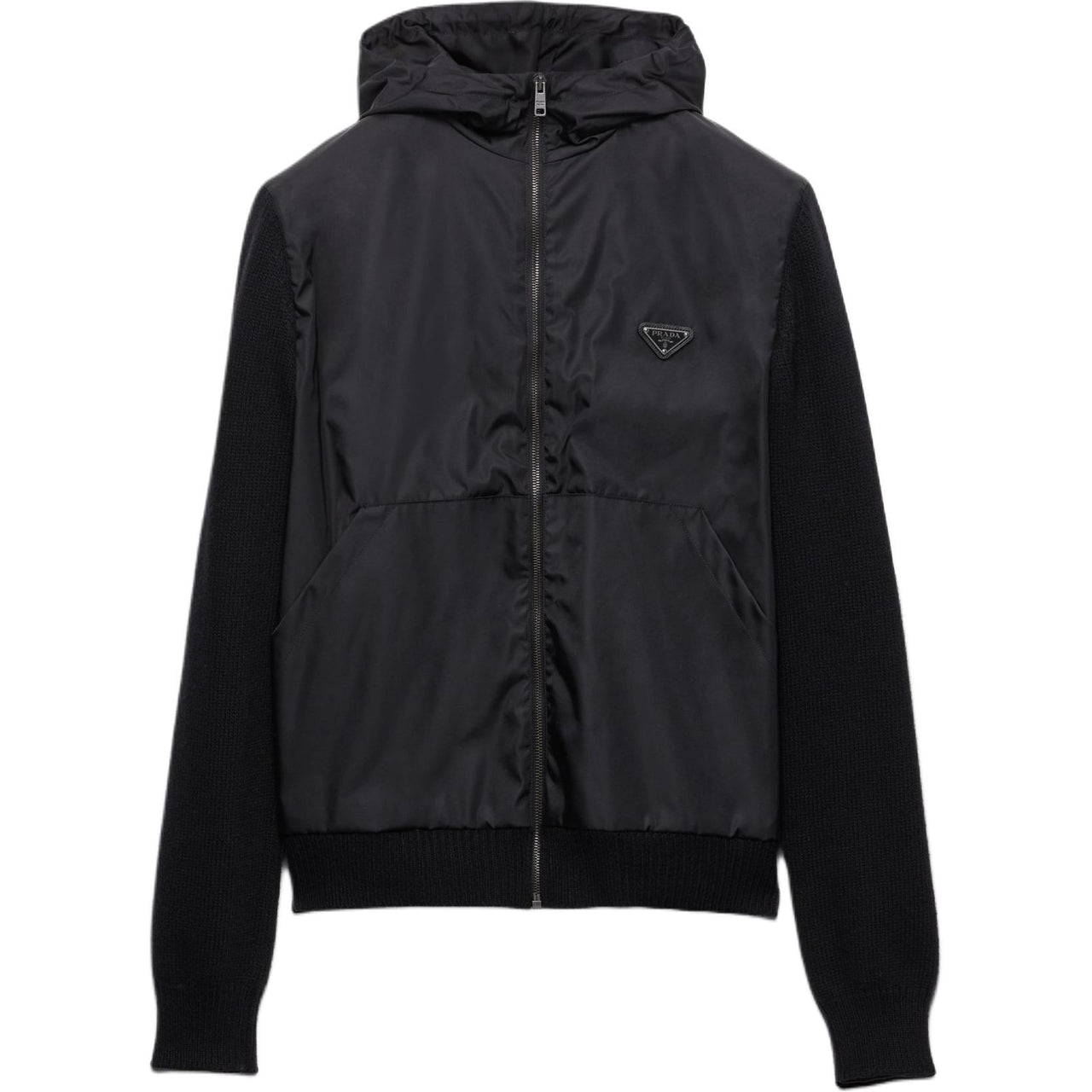 PRADA Gabardine Zip Up Hoodie