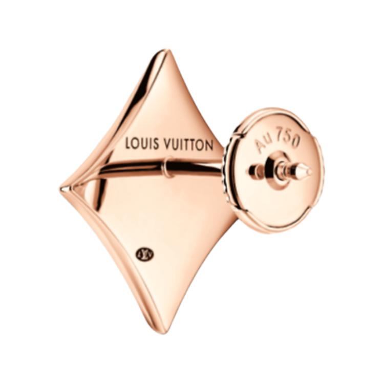 LOUIS VUITTON 18K Gold, Chalcedony, Gemstone Stud Earrings Women's Gold