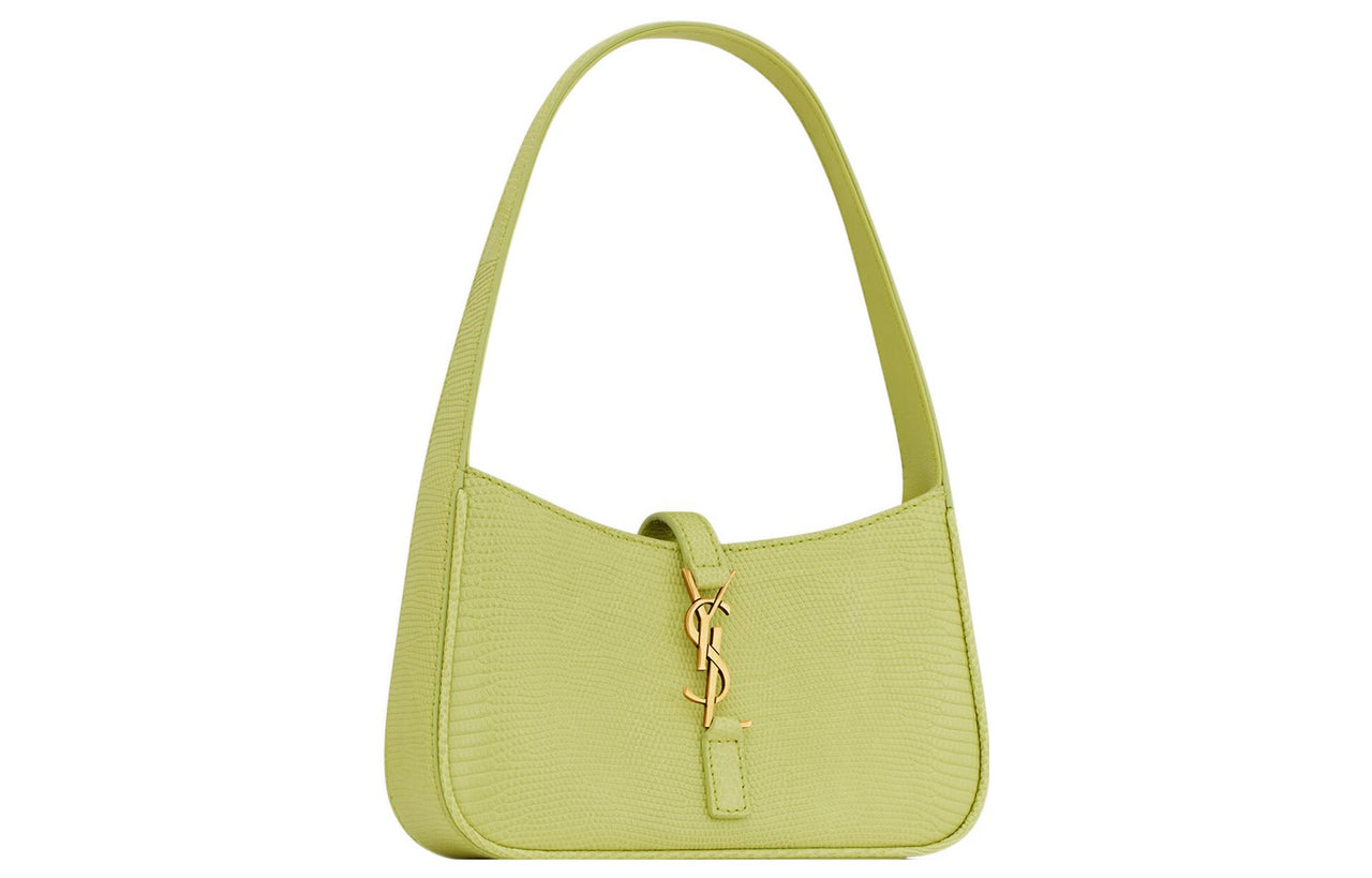 SAINT LAURENT LE5A7 Lizard Skin Hobo Bag, Shoulder Bag, Handbag Women's Grass Green
