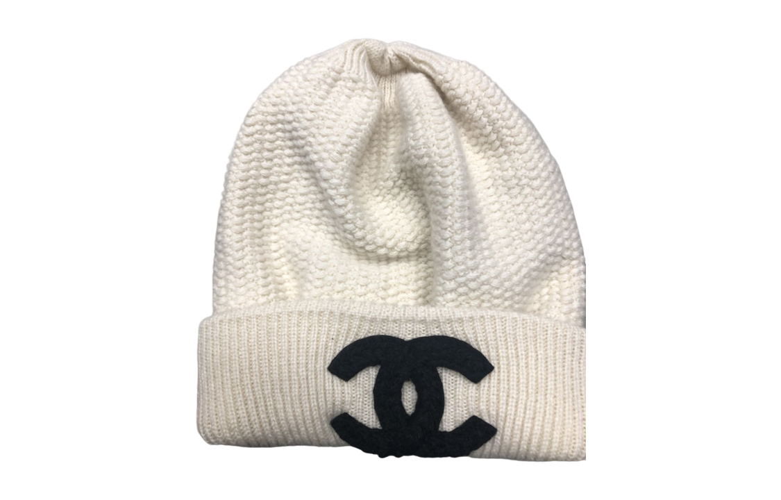 CHANEL Cashmere Beanies Unisex White