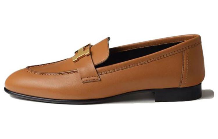 HERMES Paris Loafers Women's Brown