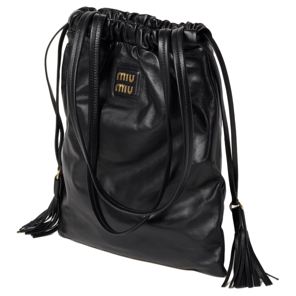 MIU MIU Nappa Leather Handbag Shoulder Bag Women's Black