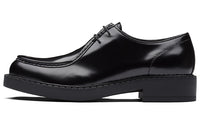 PRADA Brushed Leather Lace Up Black