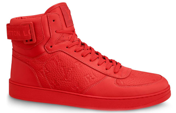 LOUIS VUITTON Rivoli High Top Stylish Skateboarding Shoes Men's Red