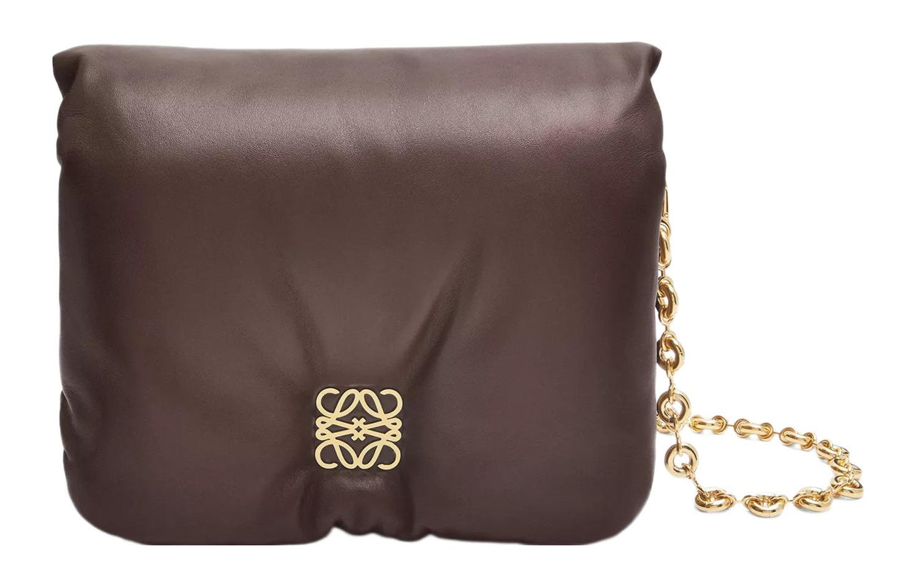 LOEWE Puffer Goya Shoulder Bag Dark Chocolate