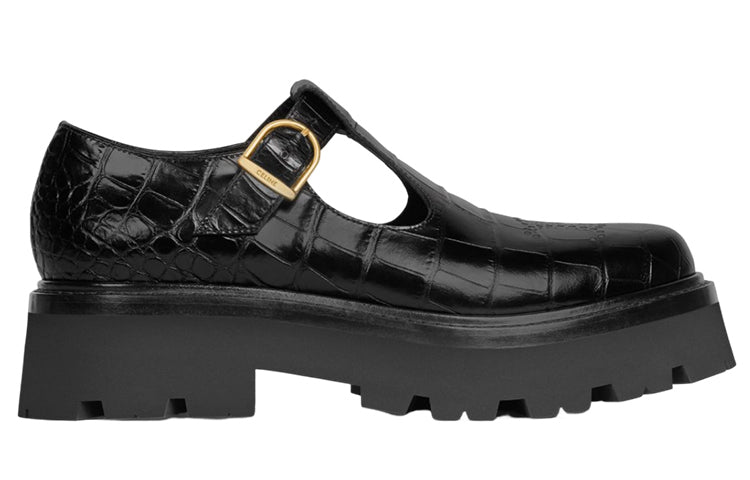 CELINE Triomphe Platform Shoes Women's Black