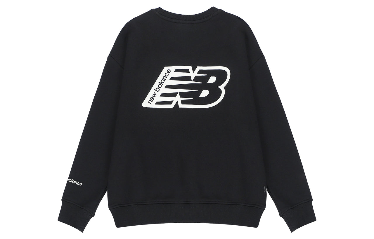 (WMNS) New Balance Essentials Sweatshirt 'Black White' AWT23514-BK