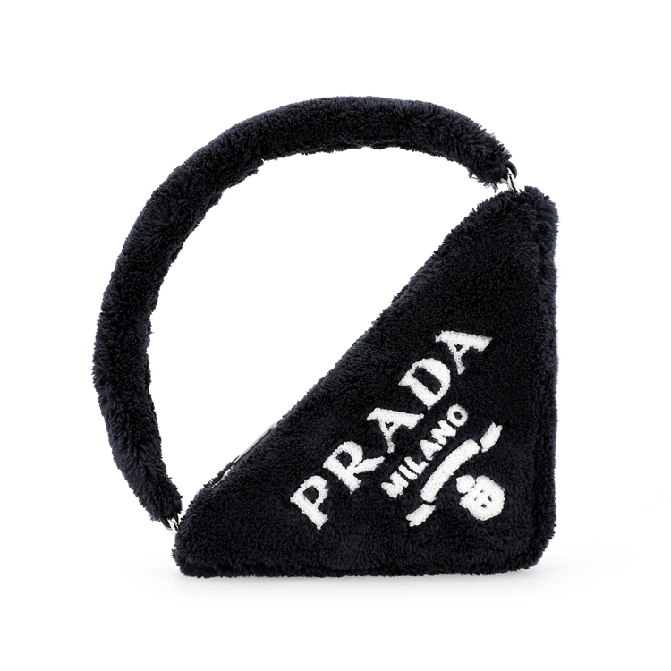 PRADA Fabric Triangle Bag Handbag Women's Black