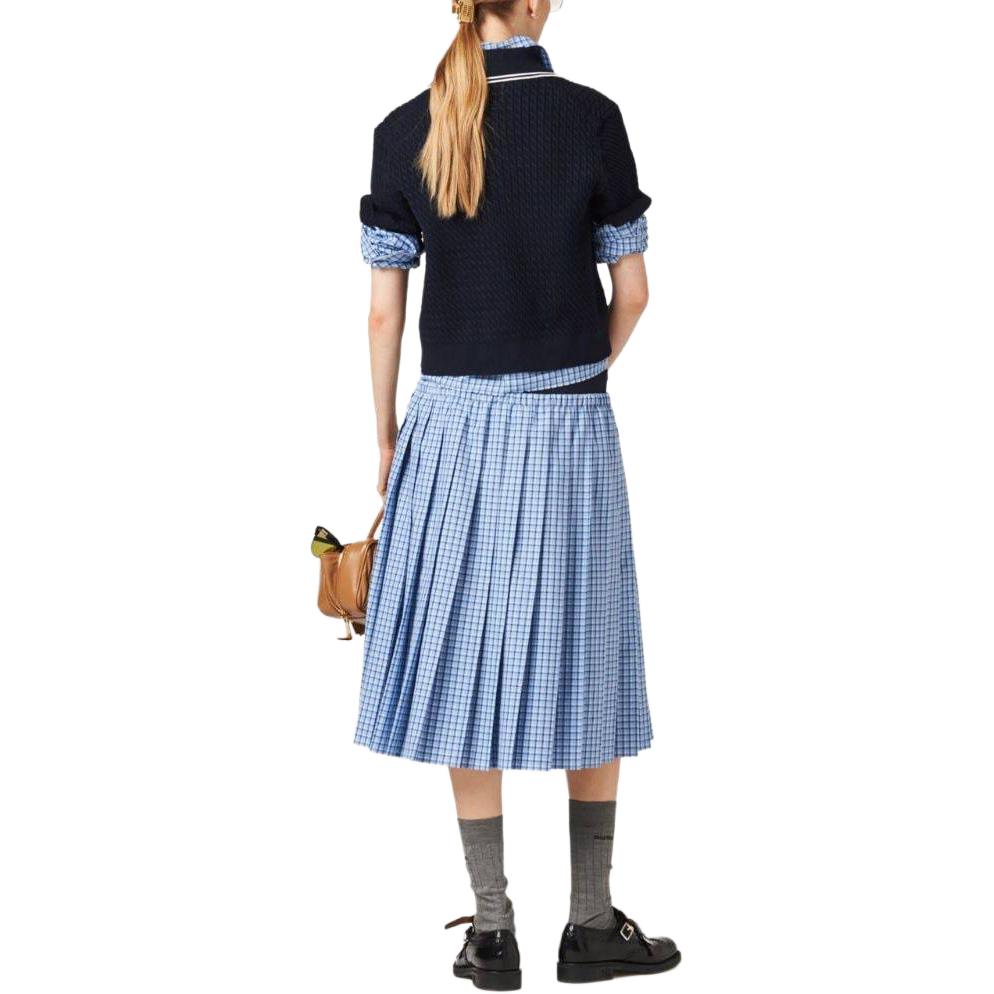 MIU MIU Logo embroidered Cotton Polo Shirt