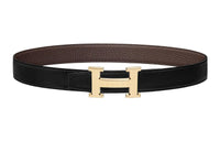 HERMES Leather Belts Women's Black