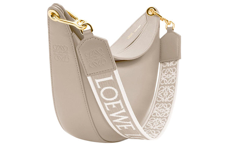 LOEWE Satin Cow Leather Shoulder Bag Women's White