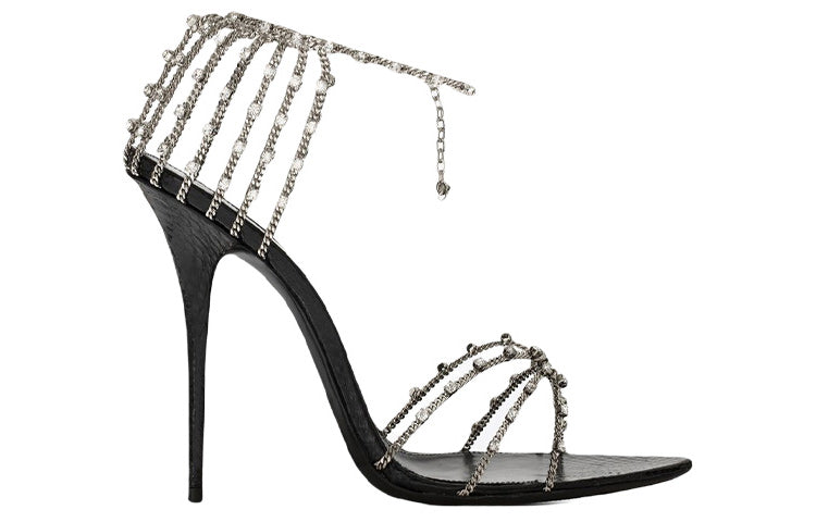 SAINT LAURENT ALEX One Strap Sandals 11cm Women's Black