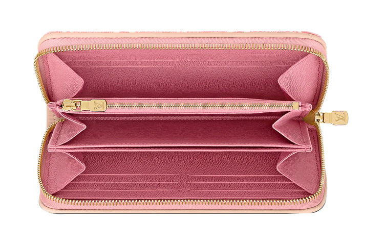 LOUIS VUITTON Zippy Wallet Denim Jacquard Pink