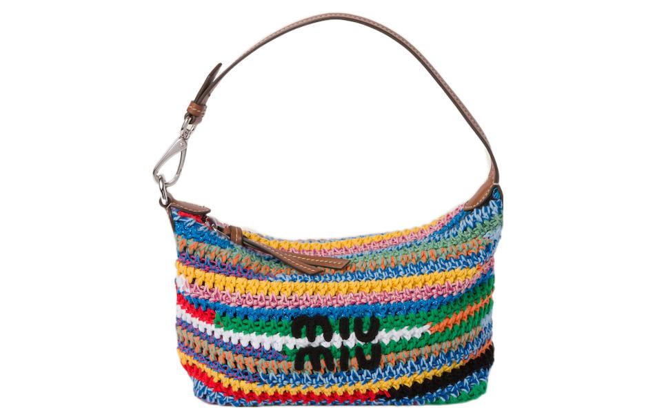 MIU MIU Leather Handle One Shoulder Underarm Bag Handbag Women's Rainbow