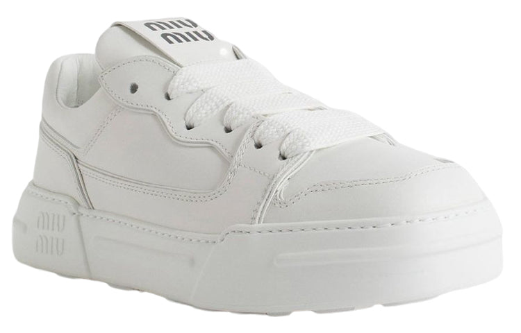MIU MIU Low Top Stylish Skateboarding Shoes Women's White