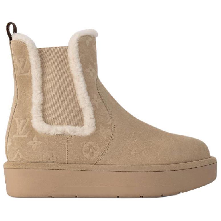 LOUIS VUITTON Aspen Line Chelsea Boots Women's Light Brown
