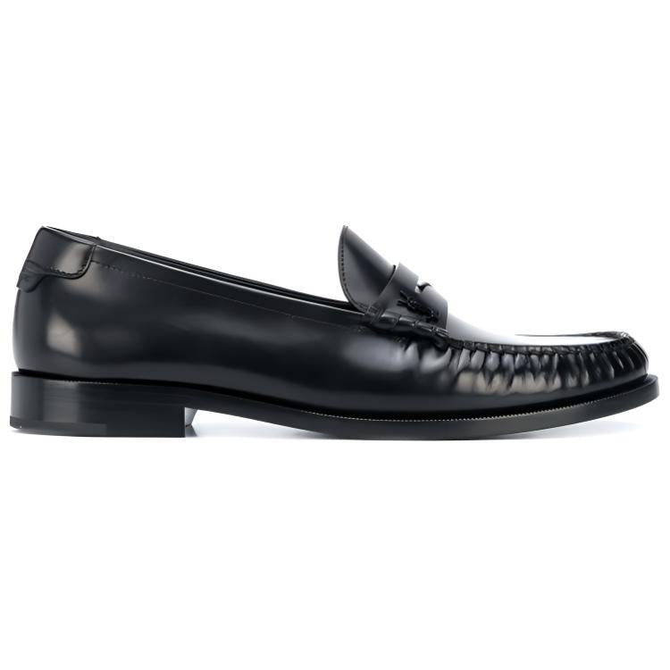 SAINT LAURENT Le Loafer Penny Slippers Black Leather
