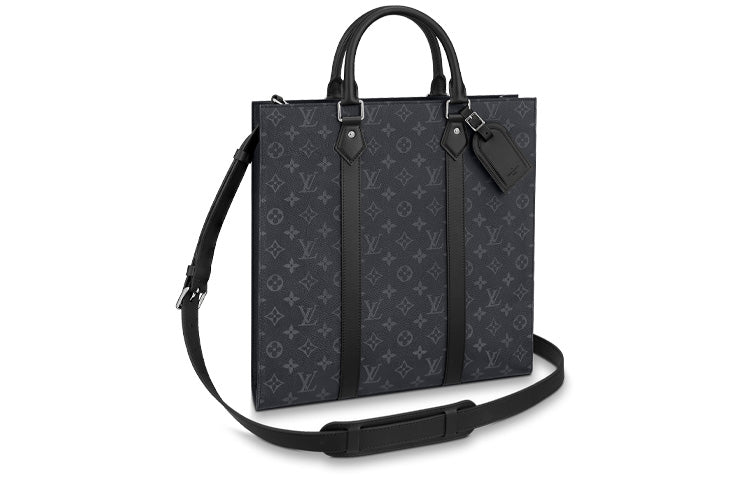 LOUIS VUITTON Sac Plat Coated Canvas Shoulder Bag Crossbody Bag Handbag Regular Men's Black