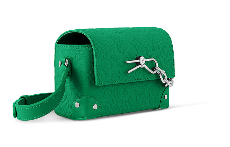 LOUIS VUITTON Steamer Leather Shoulder Bag Crossbody Bag Mini Men's Green
