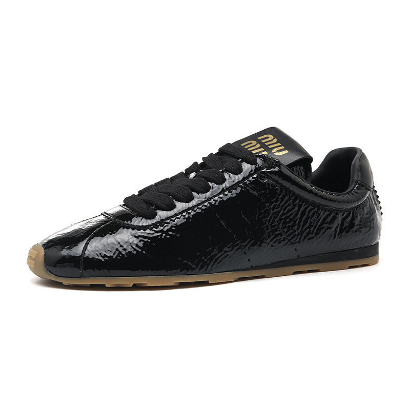 MIU MIU German Army Trainers Low Top Casual Shoes Women's Black