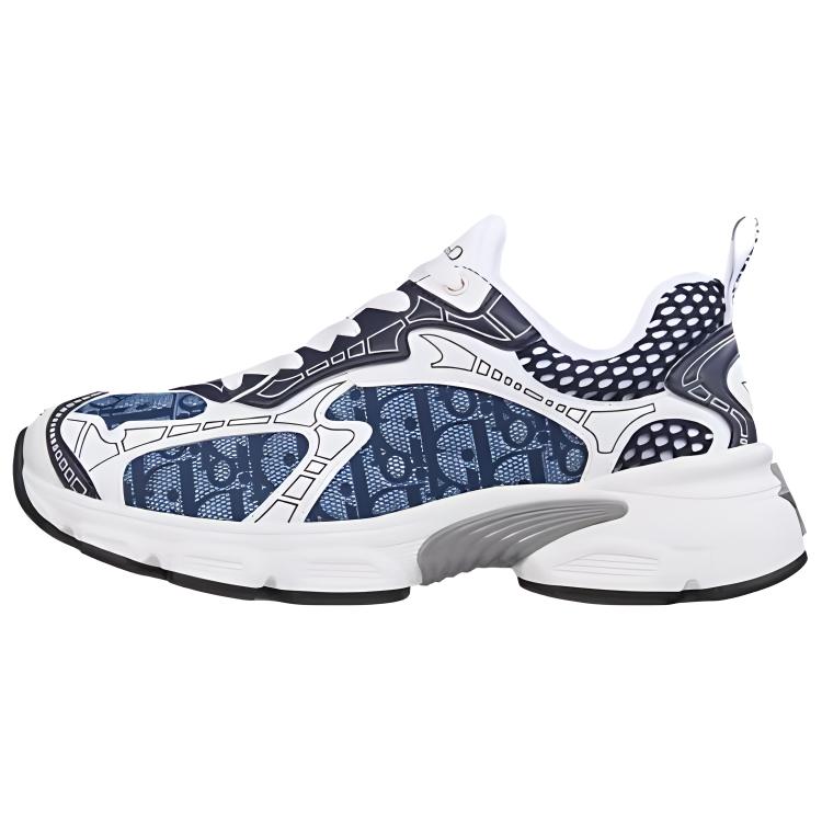 DIOR Vibe Monogram Low-Top Casual Shoes Women's Blue