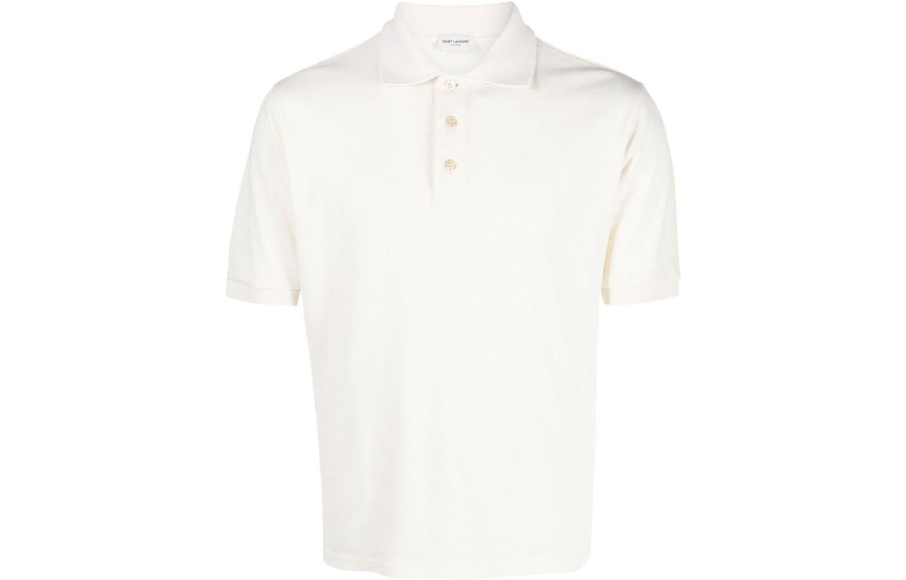 SAINT LAURENT Cassandre Short-Sleeved Polo Shirt