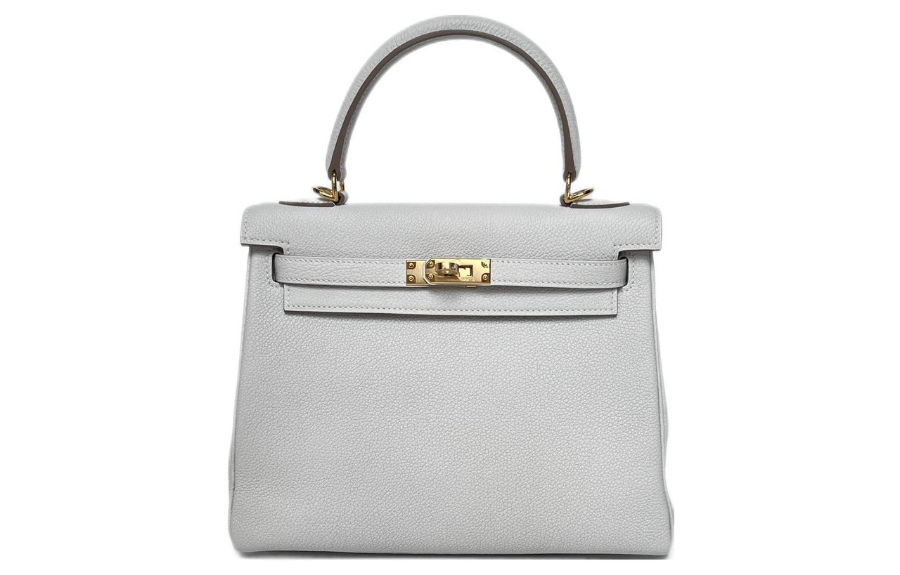 HERMES Kelly Togo Cow Leather Kelly Bag Handbags Women's M4 Cream Gray