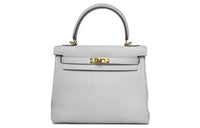HERMES Kelly Togo Cow Leather Kelly Bag Handbags Women's M4 Cream Gray