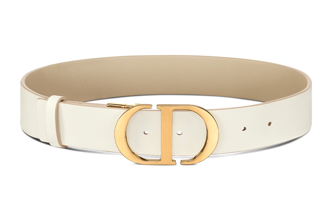 DIOR Cow Leather Belts Women's Width 3.5cm