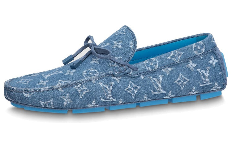 LOUIS VUITTON Lv Driver Moccasin Shoes 'Blue Denim Monogram With Blue'