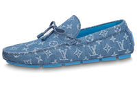LOUIS VUITTON Lv Driver Moccasin Shoes 'Blue Denim Monogram With Blue'