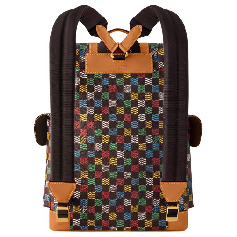 LOUIS VUITTON CHRISTOPHER Coated Canvas Backpack Medium Size Unisex Multicolor