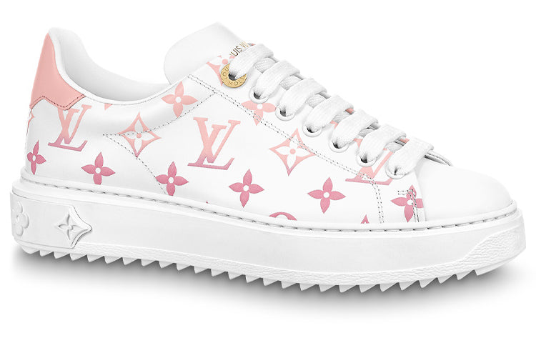 LOUIS VUITTON Time Out Sneakers 'White With Pink Monogram' Women's