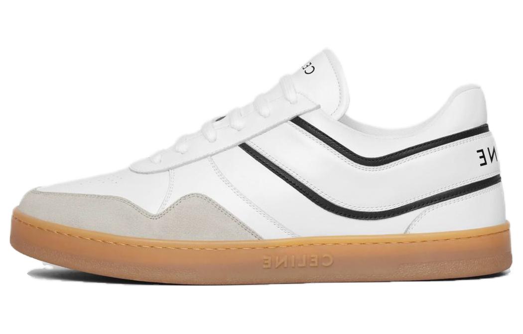 CELINE Trainer Low Top Skateboard Shoes Men's White