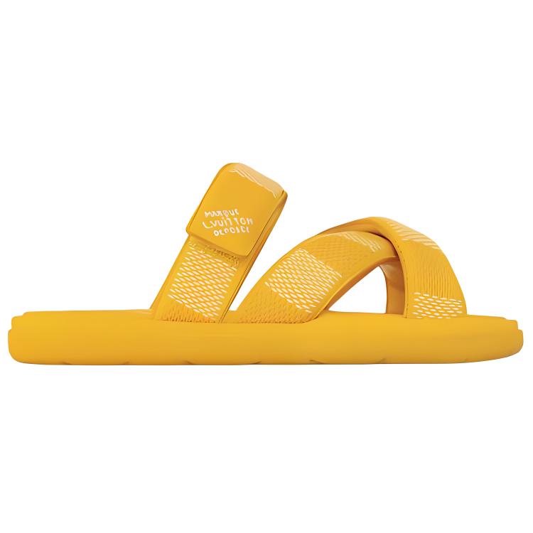 LOUIS VUITTON Rubber Sole Slide Slippers Men's Yellow