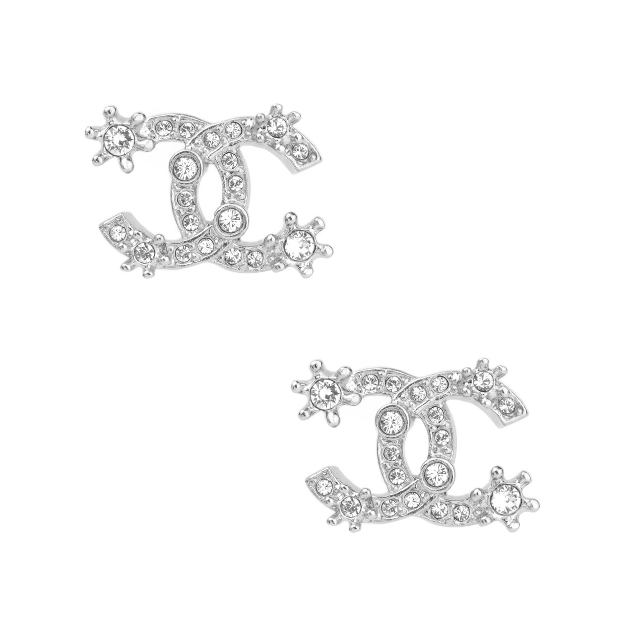 CHANEL Metal Stud Earrings Women's
