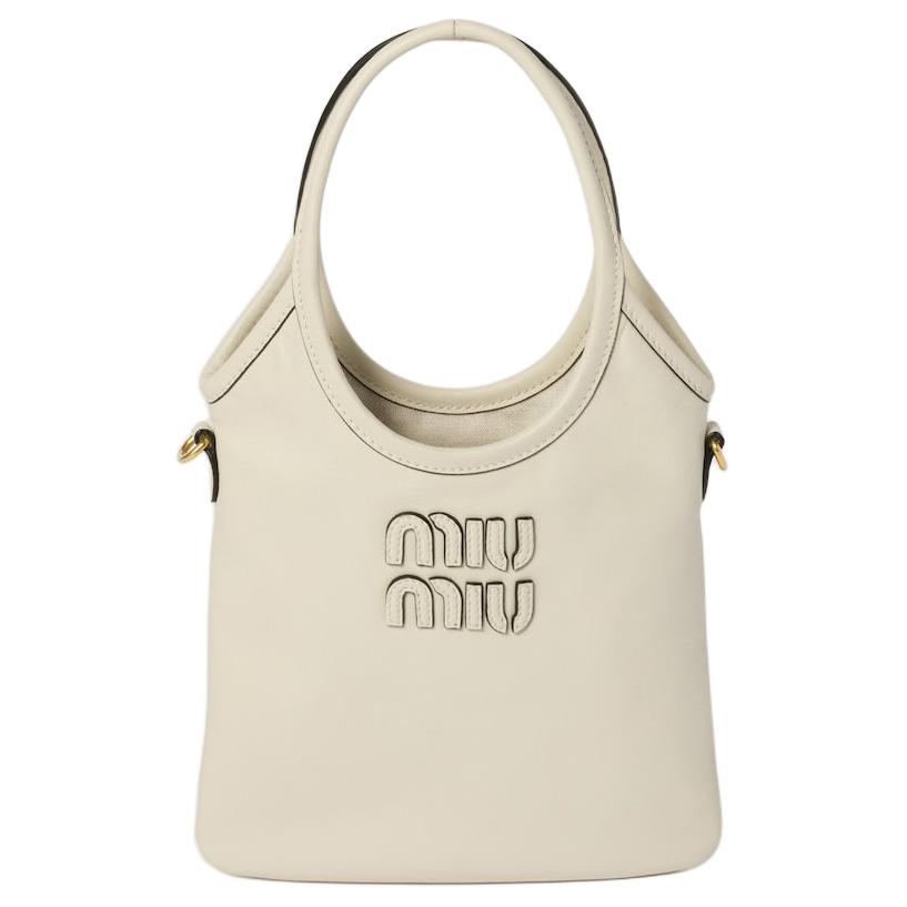 MIU MIU Leather Shoulder Bag, Crossbody Bag, Handbag Women's Chalk White