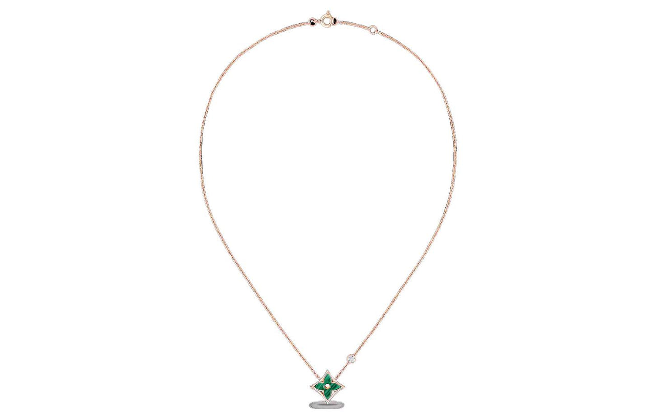 LOUIS VUITTON Color Blossom Bb Star Pendant Pink Gold Malachite And Diamond