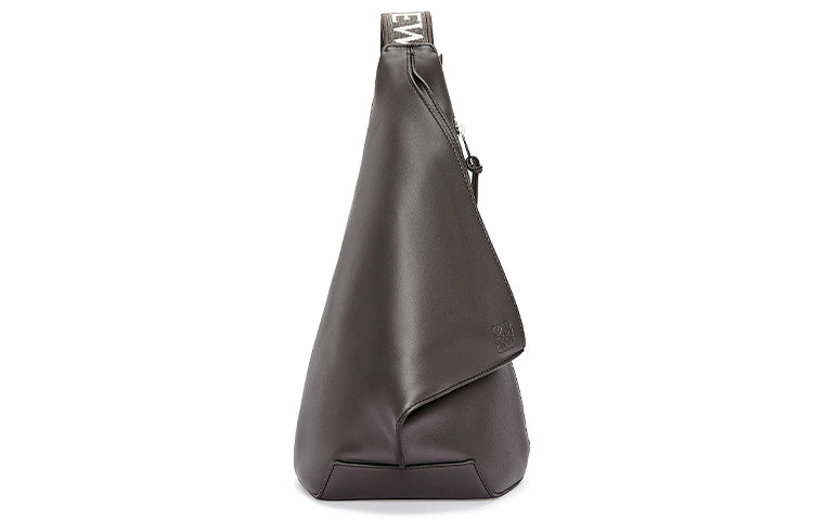 LOEWE Anton Sling Soft Smooth Cow Leather With Jacquard Fabric Sling Bag Regular Men's Dark Gray