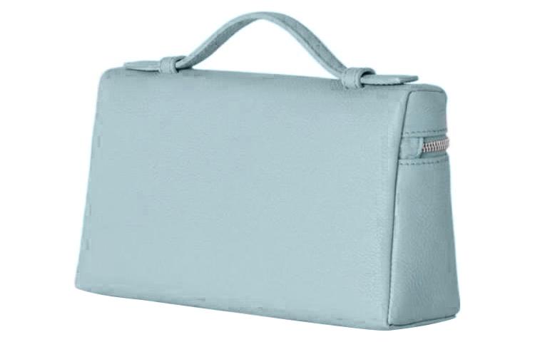 Loro Piana ExtraPocket Leather Small Square Makeup Bag Handbags Shoulder Bags Women's Sky Blue