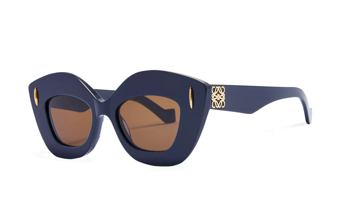 LOEWE Acetate Irregular Shape Sunglasses Unisex Blue