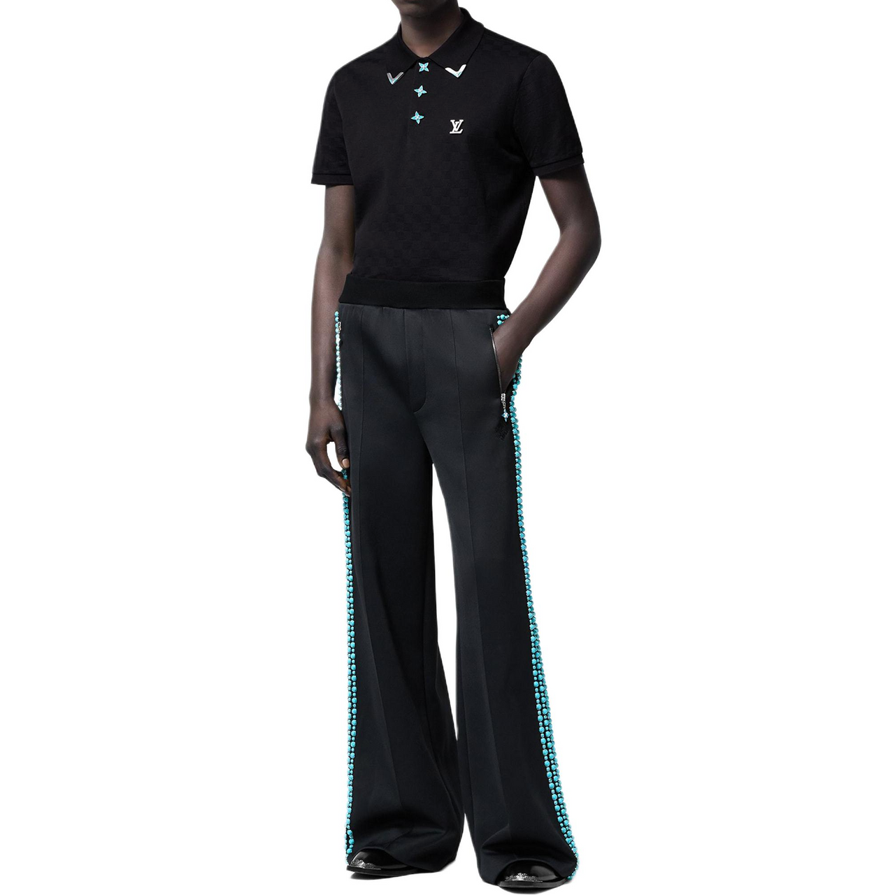 LOUIS VUITTON FW24 Polo Shirt Men's Black