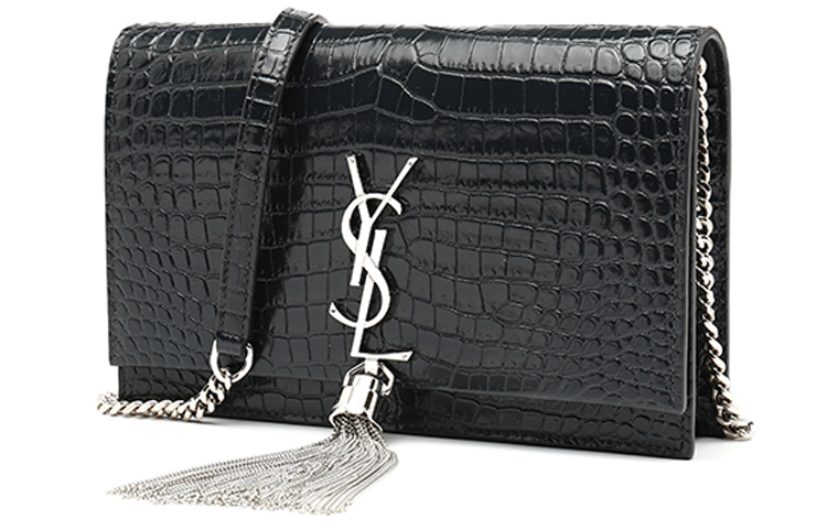 SAINT LAURENT KATE Cow Leather Envelope Bag, Wallet, Shoulder Bag, Crossbody Bag Regular Women's Black